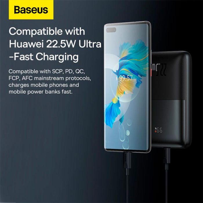 Baseus Bіpow Pro Digital Display Fast Charge 20000 mAh | (PPBD030001) чорна