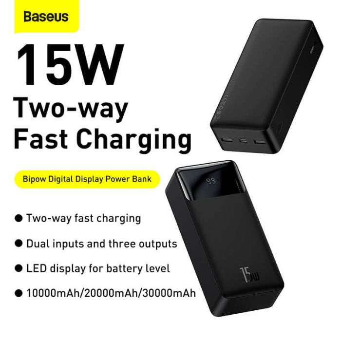 Baseus 2USB/1Type-C, 3A/15W, QC| (PPDML-K02) чорна