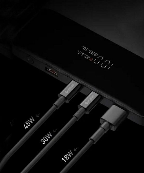 Baseus PPDGL-01 20000 mAh, 100W, 2USB, 2Type-C, чорне