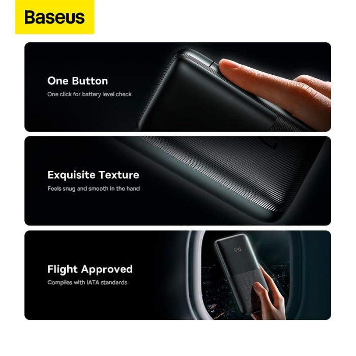 Baseus 2USB/Type-C, QC/PD, 20W/3A| (PPBD040201) чорна