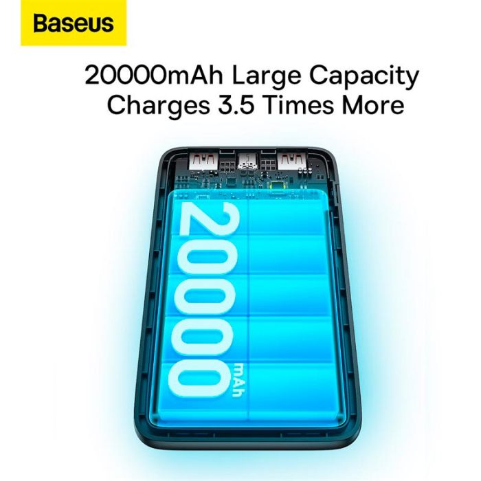 Baseus Bipow Pro Digital Display Fast Charge 20000 mAh 2USB/1Type-C, 20W/3A, PD/QC| (PPBD040301) чорна