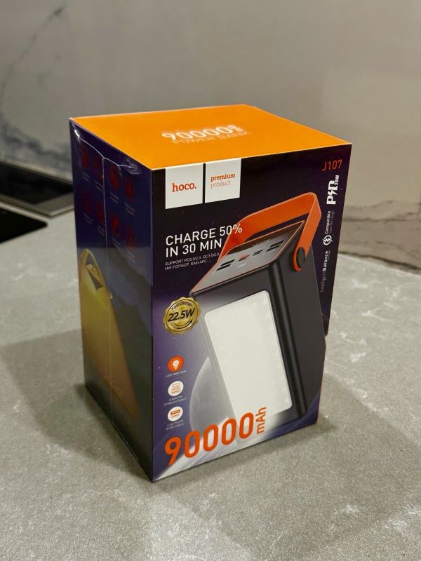 Hoco з лампою J107 22.5W 90000 mAh черный