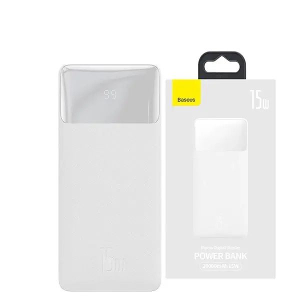 Baseus Bipow Digital Display 15W 20000 mAh White (PPDML-J02)