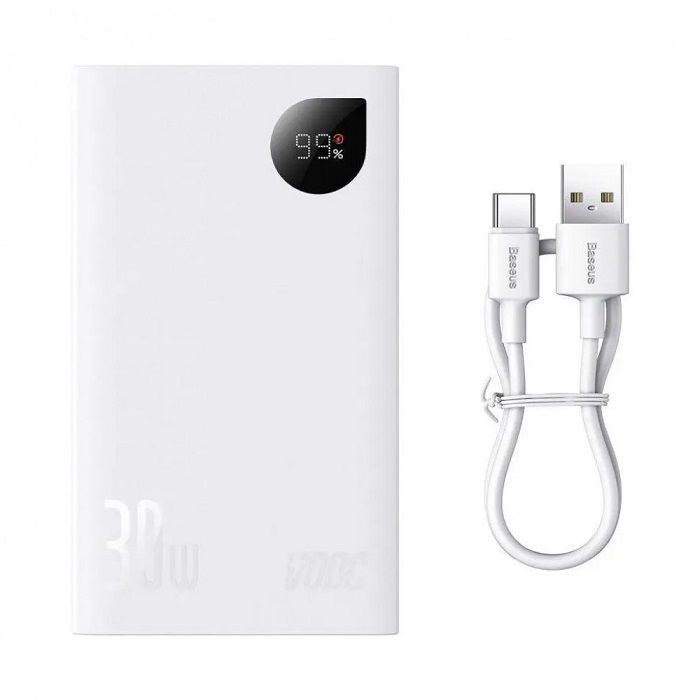 Повербанк Baseus Adaman2 PPAD050002 20000 мАгод 30Вт Type-C 2x USB (Білий)