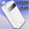 Hoco 60 000 mAh з швидкою зарядкою павер бенк для телефону з ремінцем з ліхтариком 22.5W, Білий (J8бB)