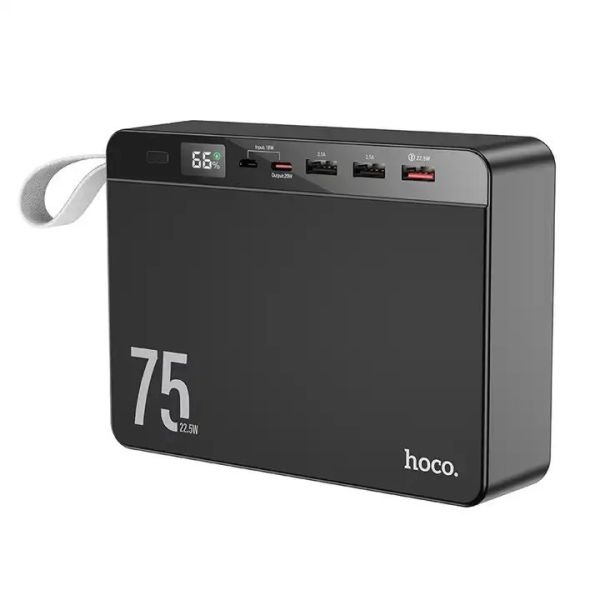 Hoco J94 75 000 mAh павер бенк для телефону зі швидкою зарядкою з ремінцем 22.5W, Чорний