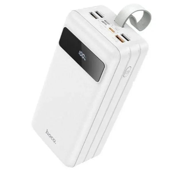 Hoco JВ6B 60 000 mAh павер бенк для телефону зі швидкою зарядкою з ліхтариком з ремінцем 22.5W, Білий