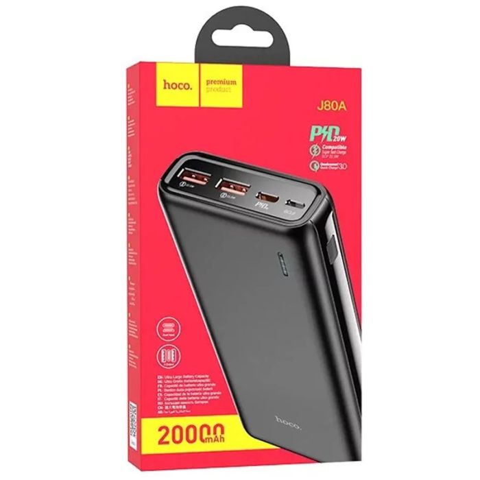 Hoco J80A PD20W+QC3.0 20000 mAh Чорний (5811741)