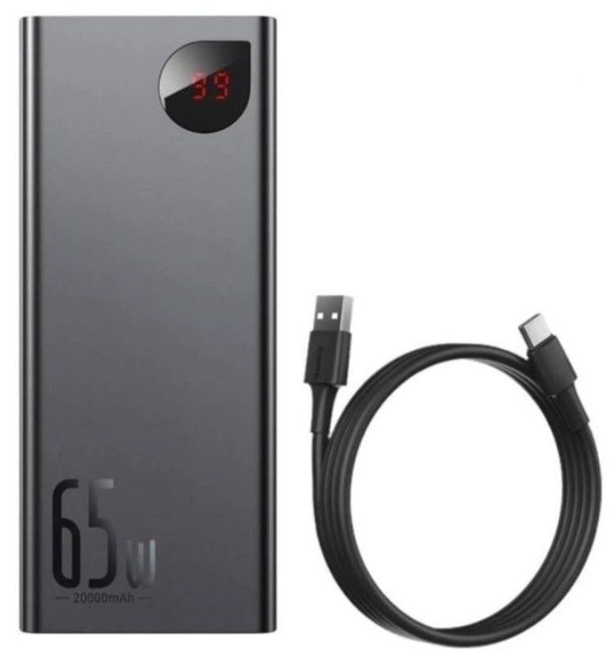 Baseus Adaman PPIMDA-D01 20000 mAh 2USB, Type-C, 6A, 65W, чорний