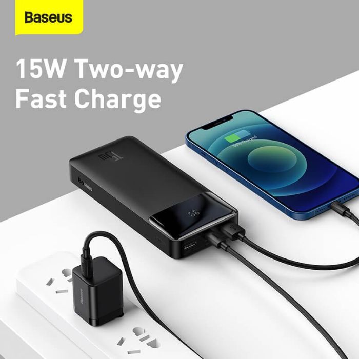 Baseus Bipow Digital Display 20000 mAh 15W (PPDML-J01) чорна