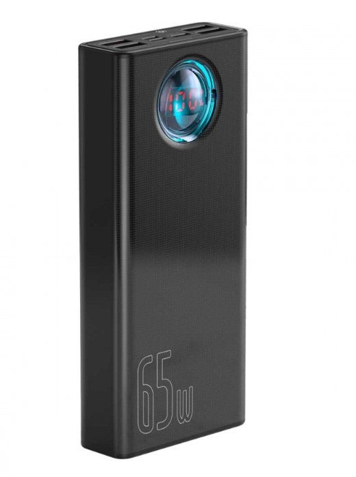 Повербанк (УМБ) Baseus Amblight Digital Display Quick Charge (PPLG-A01), 30000 mAh, 65W (в комплекті - кабель Type-C - Type-C), Black