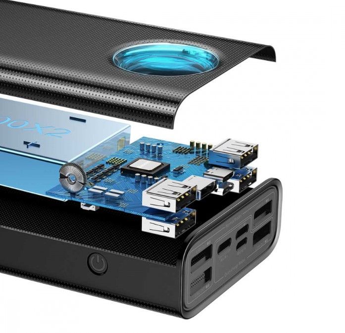 Baseus Amblight Digital Display Quick Charge (PPLG-A01), 30000 mAh, 65W (в комплекті - кабель Type-C - Type-C), Black