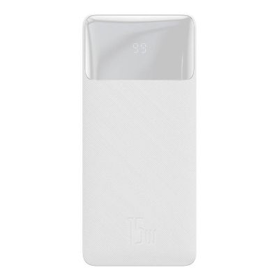 Baseus Bipow 20000 mAh, 15W, USB-C/3A, 2*USB-A/3A(max.), +cable, white (PPBD050102)