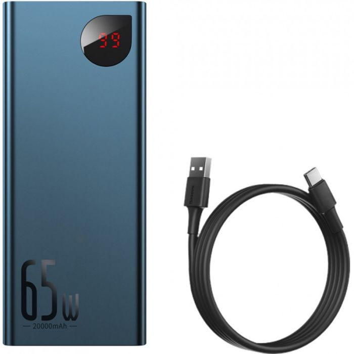 Baseus Adaman Metal 20000 mAh, PD/65W, QC/3.0, USB-кабель до Type-C (PPIMDA-D03) (170319)