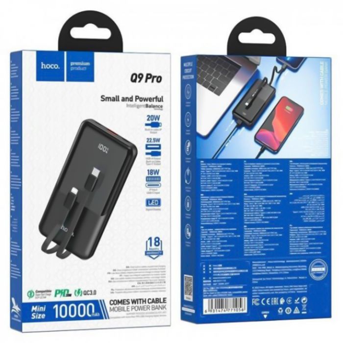 Hoco Q9 Pro Mini Size PD20W QC3.0 10000 mAh, Black