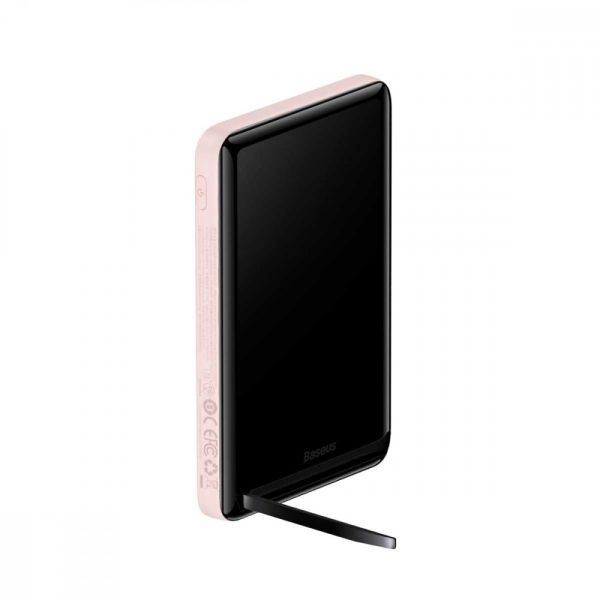 Повербанк Baseus Magnetic Bracket Wireless 10000mAh 20W MagSafe рожевий (PPCX000204)