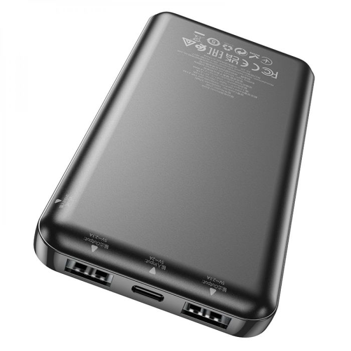 Hoco J100 High-ranking 10000 mAh Чорний 2xType-A, Type-C, micro