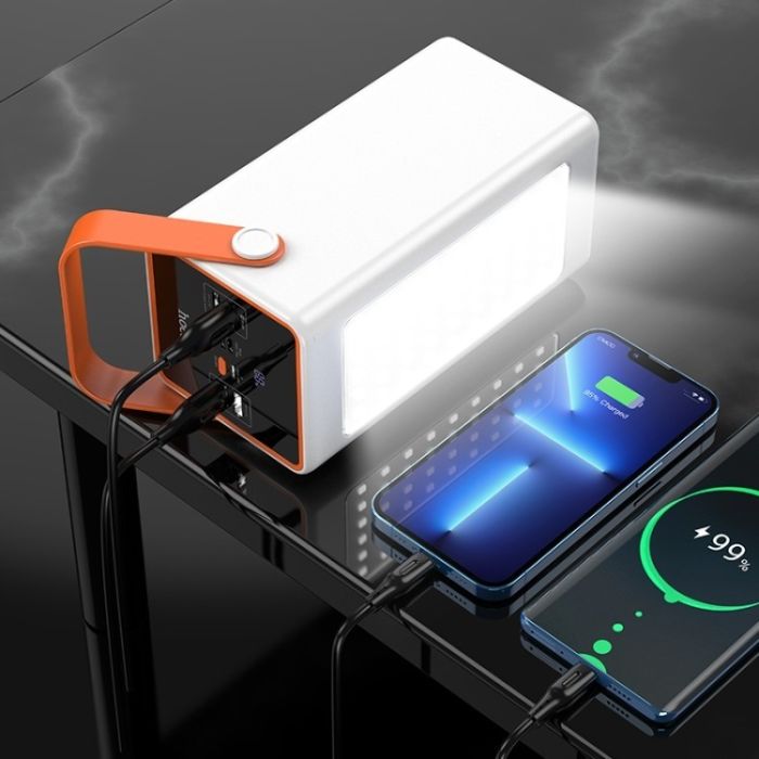 Hoco J107 90000 mAh |22.5W/5A, USB/Type-C/Lightning Ліхтарик| Black