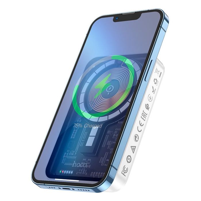 Hoco Q10 5000 mAh Transparent Magsafe |Type-C, 3A/20W, QC/PD| Білий