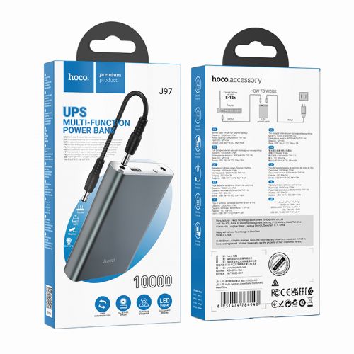 Hoco J97 UPS multi-function 10000 mAh Metal Gray