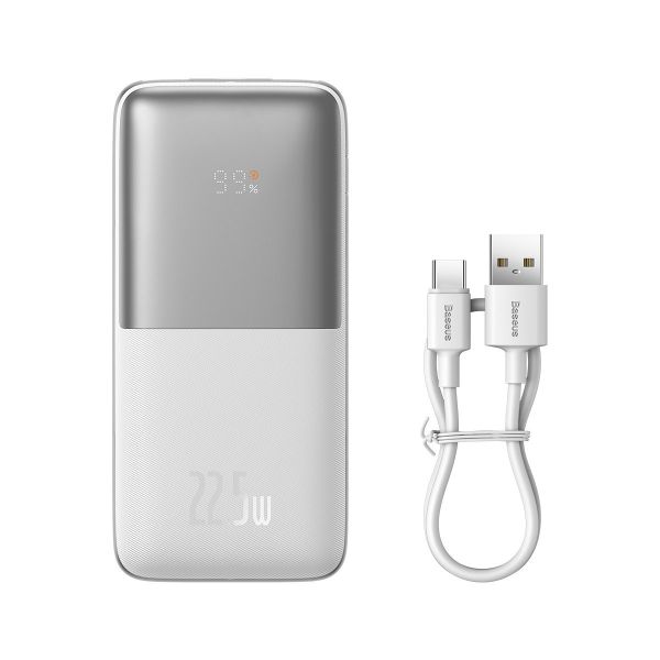 Зовнішній акумулятор повербанк Power Bank BASEUS Bipow Pro 10000mAh | 2USB/Type-C, QC/PD, 22.5W/5A| White