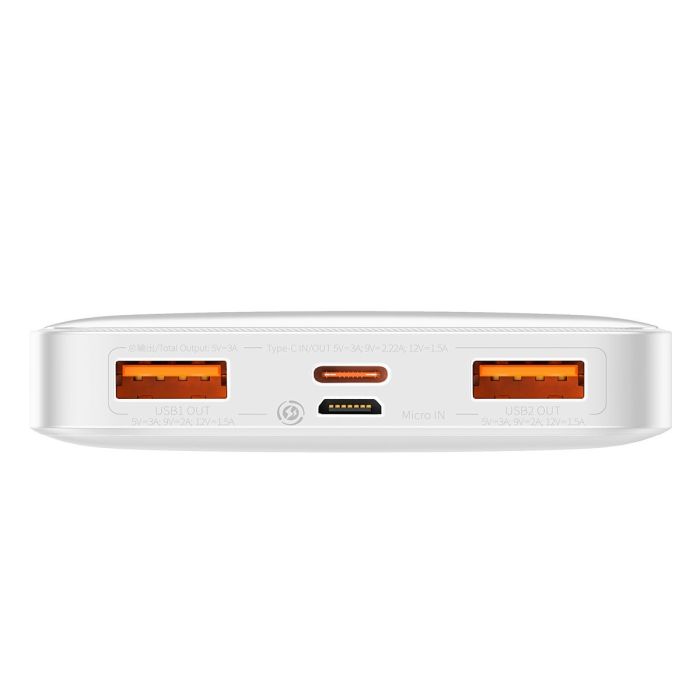 Baseus 20000 mAh зі швидкою зарядкою 2USB/1Type 3A/20W Білий