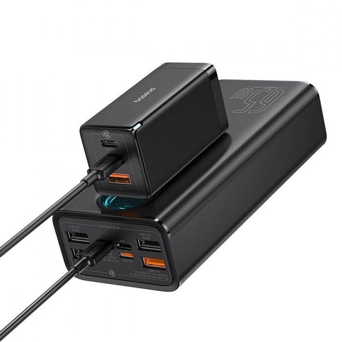 Baseus 30000 mAh |6A/65W,4USB/Type-C/Lightning, QC/PD| для ноутбука, телефону