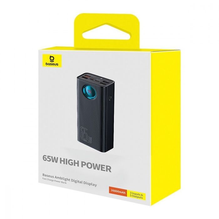 Baseus 30000 mAh |6A/65W,4USB/Type-C/Lightning, QC/PD| для ноутбука, телефону