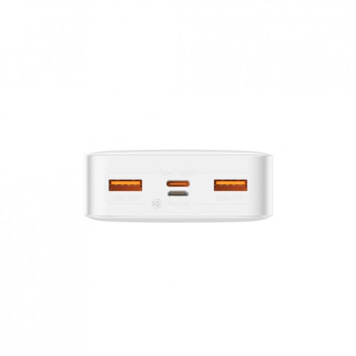 Батарея універсальна Baseus Bipow 20000mAh, PD/20W, QC3.0/USB-C, 2*USB-A/3A(max.), white (PPDML-M02) (170708)