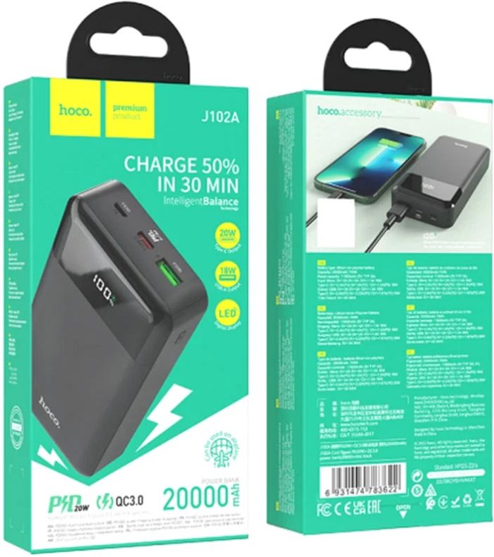 Hoco J102A Cool figure 20W 20000 mAh White