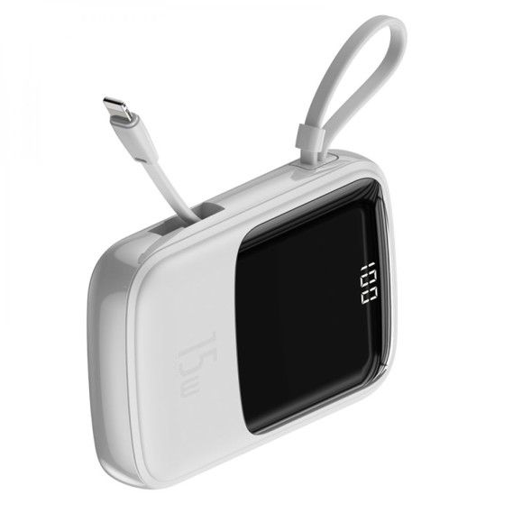 Baseus PPQD-B Q Pow With IP Cable 3A 10000 mAh (Білий)
