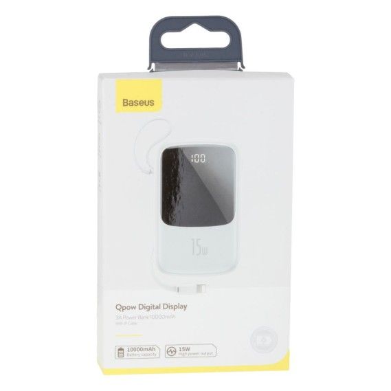 Baseus PPQD-B Q Pow With IP Cable 3A 10000 mAh (Білий)