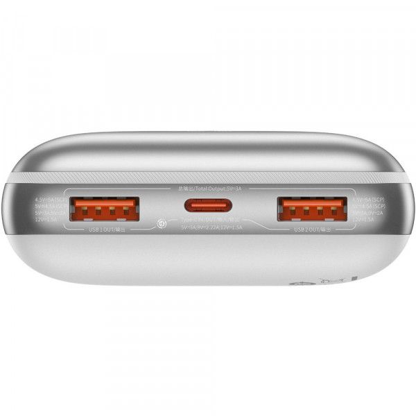 Baseus PPBD030002 Bipow Pro 20000 mAh 22.5W 2хUSB-A QC3.0 Li-pol Display Cable white