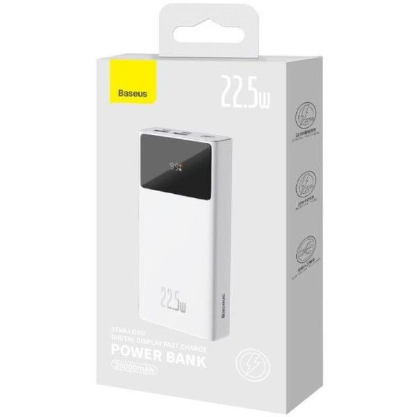 Baseus PPXJ060002 Star Lord Display 20000 mAh 22.5W 2хUSB-A QC3.0 Li-pol white