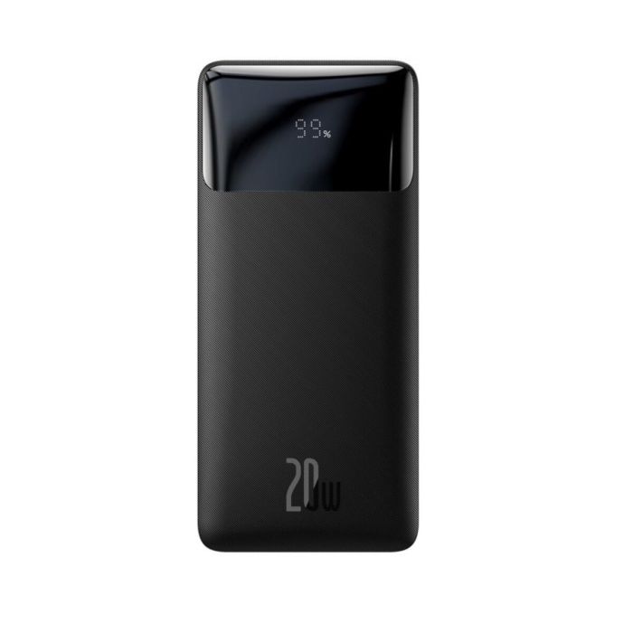 Baseus Bipow Digital Display PowerBank 20000 mAh Type-C + 2xUSB + Micro USB 20W Black (PPBD050501)