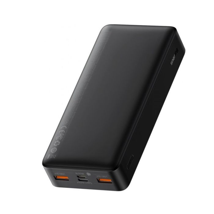 Baseus Bipow Digital Display PowerBank 20000 mAh Type-C + 2xUSB + Micro USB 20W Black (PPBD050501)