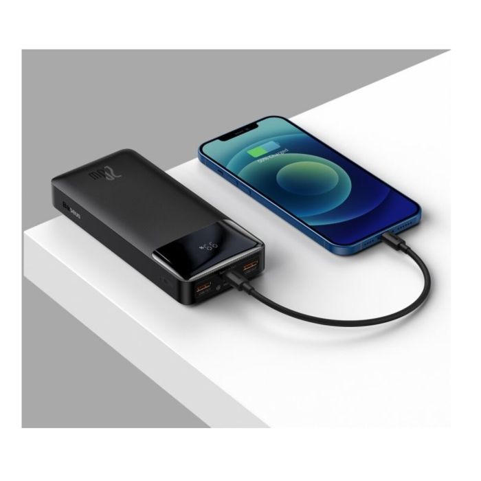 Baseus Bipow Digital Display PowerBank 20000 mAh Type-C + 2xUSB + Micro USB 20W Black (PPBD050501)