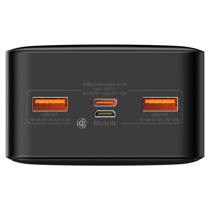 Baseus Bipow Overseas 20W зі швидкою зарядкою 2USB/1Type 30000 Чорний