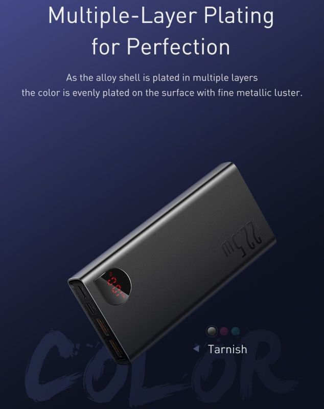 Baseus  Adaman Metal Overseas 22,5W 20000 mAh PD/QC| Black