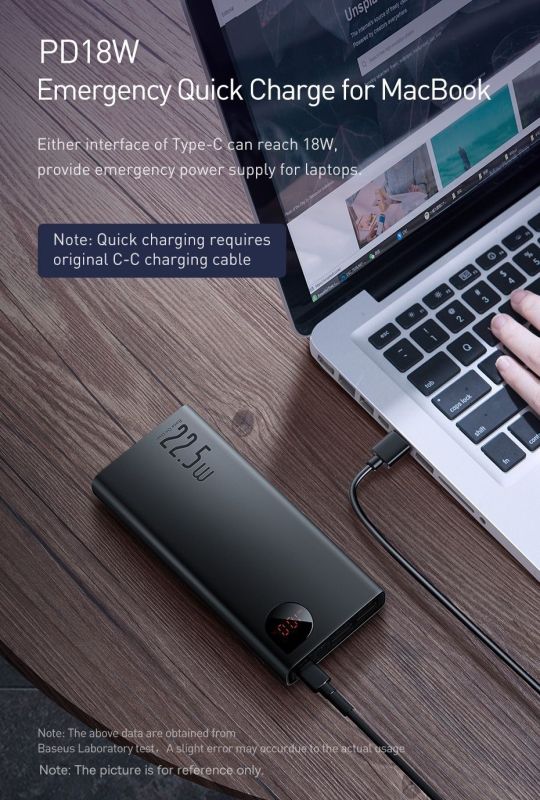 Baseus  Adaman Metal Overseas 22,5W 20000 mAh PD/QC| Black