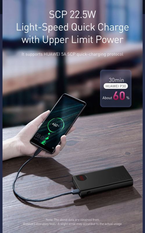 Baseus  Adaman Metal Overseas 22,5W 20000 mAh PD/QC| Black