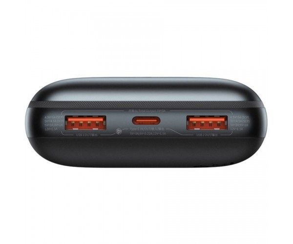 Baseus Bipow Pro 20000 mAh 22.5W, 2хUSB-A QC3.0, In USB-C Li-pol, Display + Cable, black