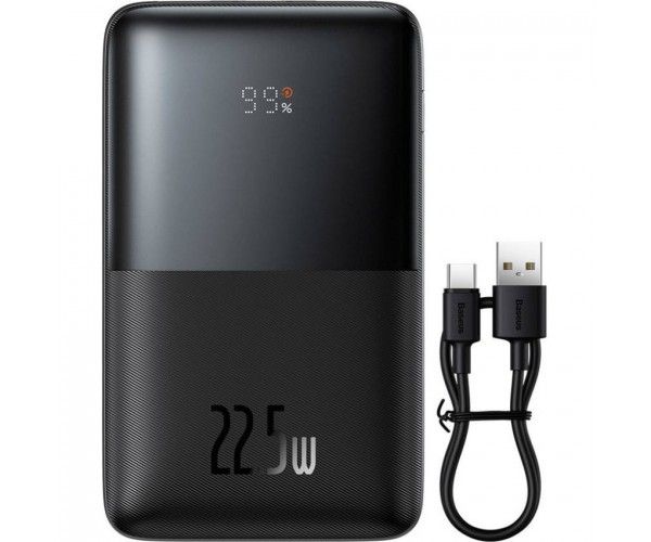 Baseus Bipow Pro 20000 mAh 22.5W, 2хUSB-A QC3.0, In USB-C Li-pol, Display + Cable, black