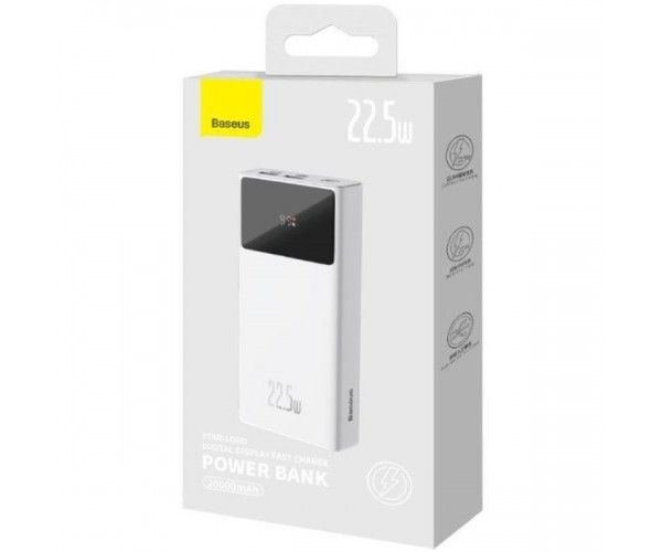 Baseus Star Lord Display 20000mAh 22.5W, 2хUSB-A QC3.0, In USB-C Li-pol, white