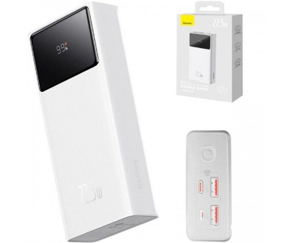 Baseus Star Lord Display 20000mAh 22.5W, 2хUSB-A QC3.0, In USB-C Li-pol, white