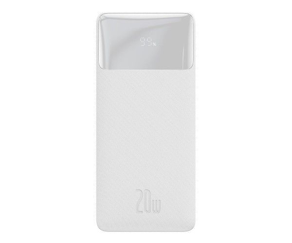 Baseus Bipow Digital Display 20000 mAh 20W QC3.0/PD3.0 2xUSB+Type C Біла