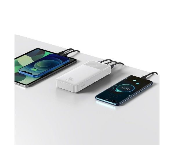 Baseus Bipow Digital Display 20000 mAh 20W QC3.0/PD3.0 2xUSB+Type C Біла