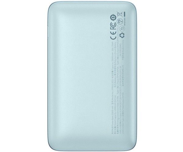 Baseus Bipow Pro 20000 mAh 22.5W, 2хUSB-A QC3.0, In USB-C Li-pol, Display + Cable, blue