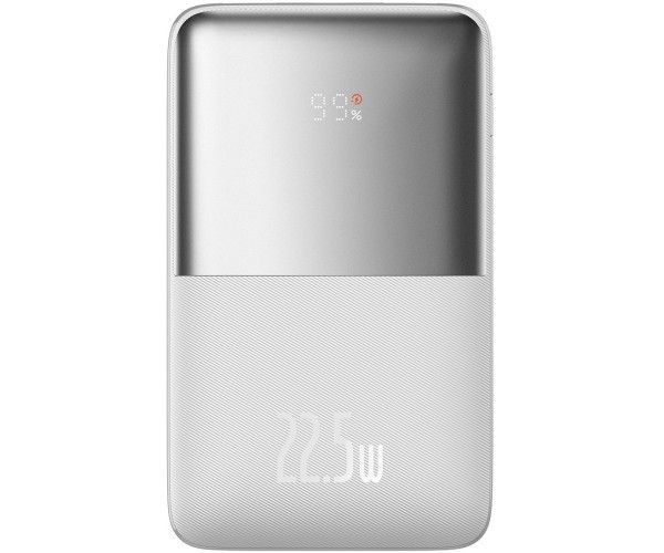 Baseus Bipow Pro 20000 mAh 22.5W, 2хUSB-A QC3.0, In USB-C Li-pol, Display + Cable, white