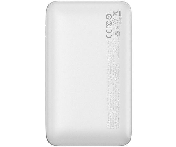 Baseus Bipow Pro 20000 mAh 22.5W, 2хUSB-A QC3.0, In USB-C Li-pol, Display + Cable, white
